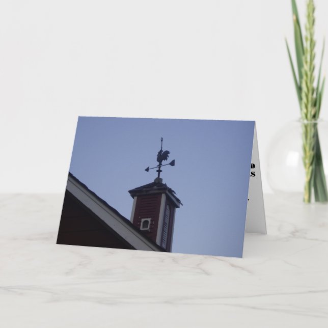 Cartão de Parabéns "The Rooster Points the Way" (Frente)