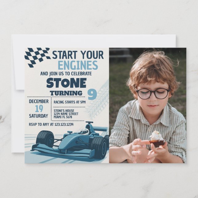 Cartão de Partido Editável Rápido e Divertido com  (Frente)