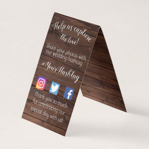 Cartão de Partilha de Fotos de Casamento com Hasht