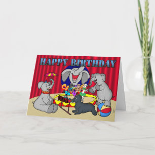 Cartão de Parto de Feliz Aniversário do Circus Ele