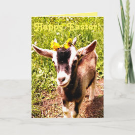 Cartão de páscoa adorável da cabra do bebê