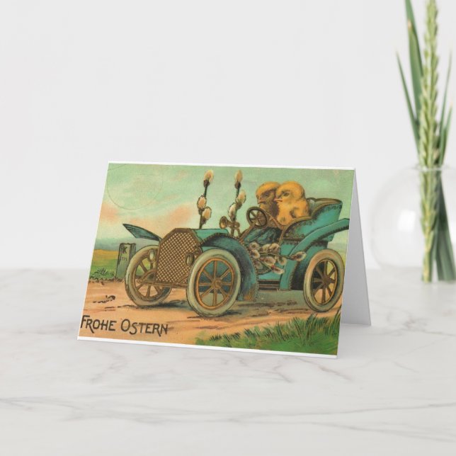 Cartão de páscoa alemão do vintage (Frente)