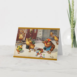 Cartão de Páscoa Arthur Thiele - Pintinhos que cap