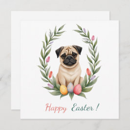 Cartão de páscoa com a fotografia de um cão