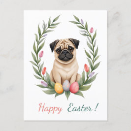 Cartão de páscoa com a fotografia de um cão