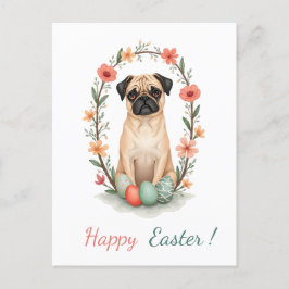 Cartão de páscoa com a fotografia de um cão