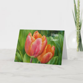 Cartão de Páscoa com Arte de Flor de Tulipa de Pri