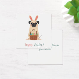 Cartão de Páscoa com imagem de um pug