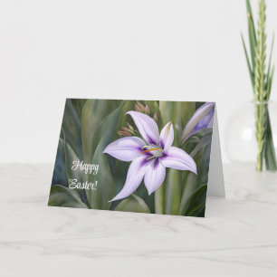 Cartão de Páscoa de Arte de Flor de Lírio Roxo