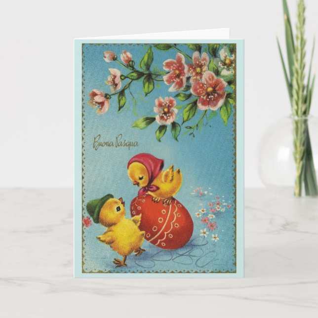 Cartão de páscoa de Buona Pasqua do italiano do (Frente)