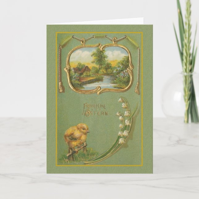 Cartão de páscoa de Fröhliche Ostern do alemão do (Frente)