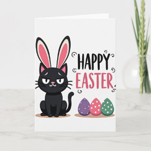 Cartão de Páscoa de Gato Engraçado Feliz Páscoa