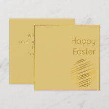 Cartão de Páscoa de Ovo Dourado Clássico