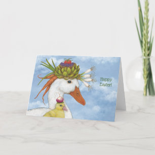 Cartão de Páscoa de pato e de pato