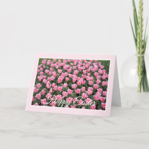 Cartão de Páscoa de Tulipas Rosa