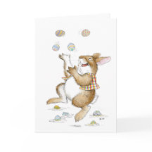 Cartão de Páscoa do Coelho Malabarista