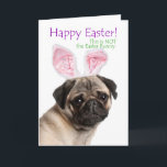 Cartão de páscoa engraçado do Pug<br><div class="desc">Este cartão de páscoa engraçado é perfeito para todo o amante do Pug.</div>