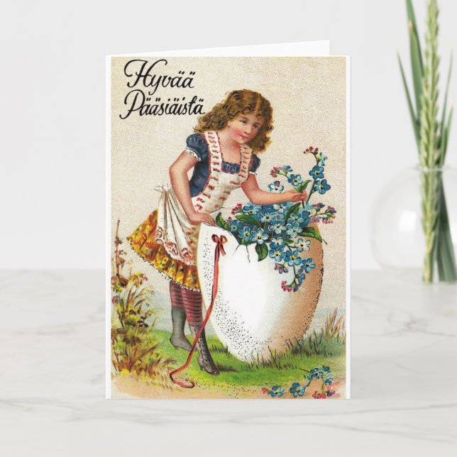 Cartão de páscoa estónio de Hyvää Pääsiäistä do (Frente)