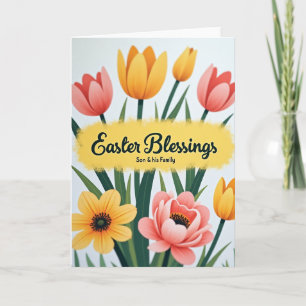 Cartão de Páscoa Floral Bençãos