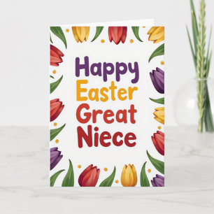 Cartão de Páscoa Floral para Sobrinha-neta