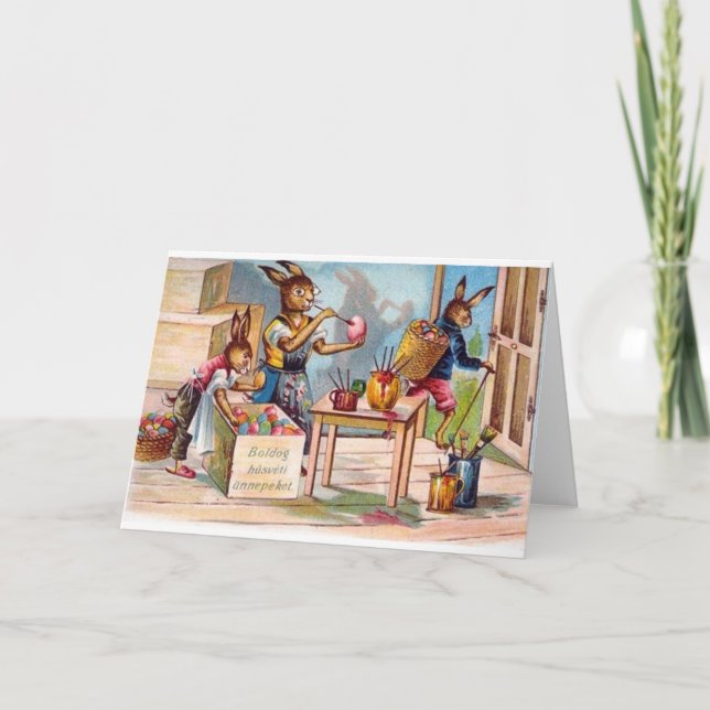 Cartão de páscoa húngaro do vintage (Frente)