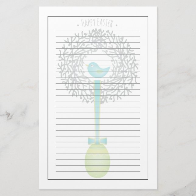 Cartão de páscoa, ninho do pássaro e ovo (Frente)
