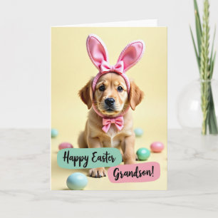 Cartão de Páscoa Ovos Pastel Cachorrinho