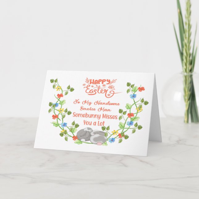 Cartão de páscoa para o seu homem no exército (Frente)