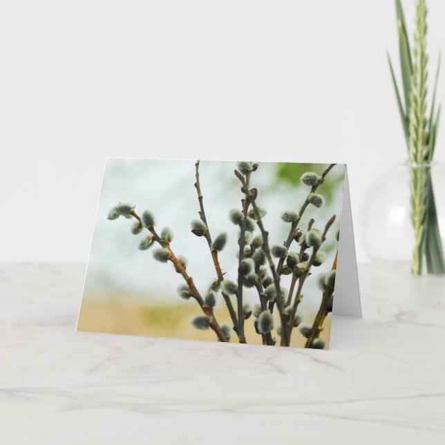 Cartão de Páscoa Religioso com Ramos Selvagens Pus (Frente)