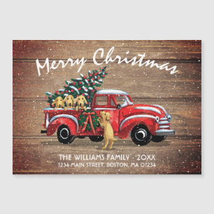 Cartão de Passagem de Natal para o Cão Vermelho 