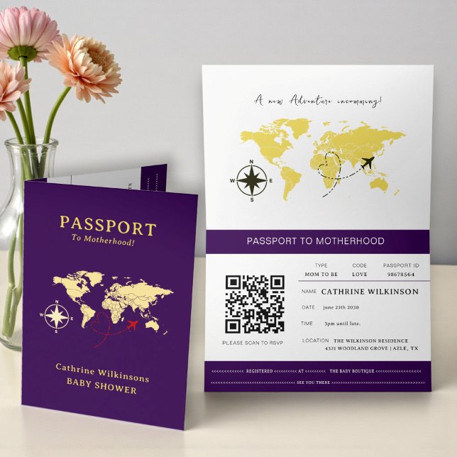 Cartão de Passaporte do Chuveiro de Bebê Pequeno E (Criador carregado)