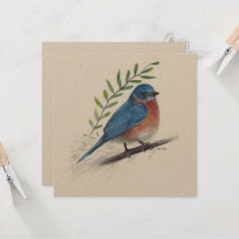 Cartão de Pássaro de Arte Bluebird