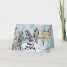 Cartão de Pássaro de Pintura de Cor de Água do Orç