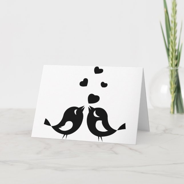 Cartão de Pássaros de Amor (Frente)