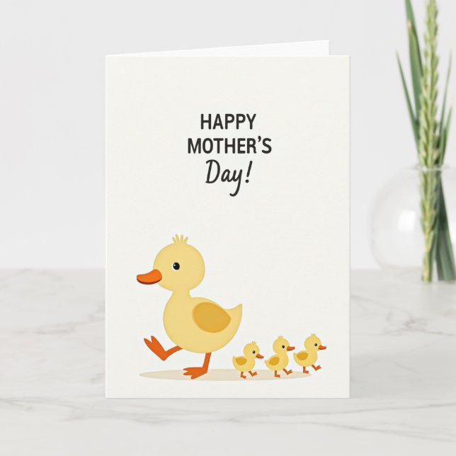 Cartão de Pato do Dia Feliz das Mães (Frente)