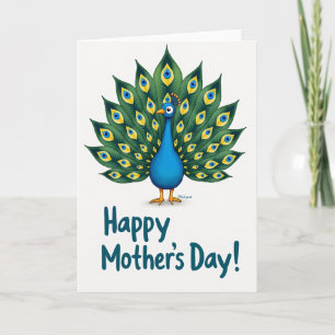 Cartão de Peacock do Dia das Mães