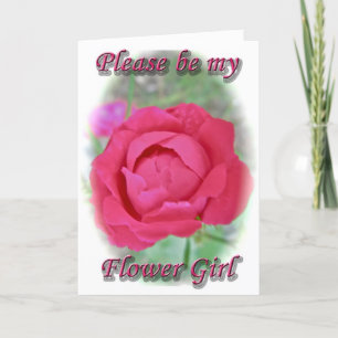Cartão de Pedido da Menina das Flores de Rosa