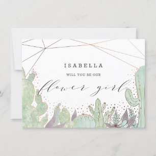 Cartão de Pedido de Casamento Cactus e Suculentas 