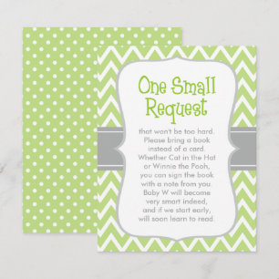 Cartão de Pedido de Livro Chevron Verde Cinza para