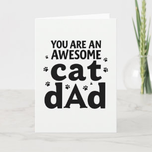 Cartão de Pegadas de Pai de Gato Incrível