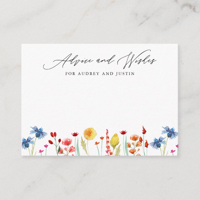 Cartão de Pequeno Aviso para Chás de Borda de Flor (Frente)