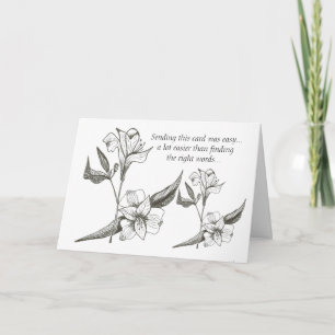 Cartão de perda de lírios da tia