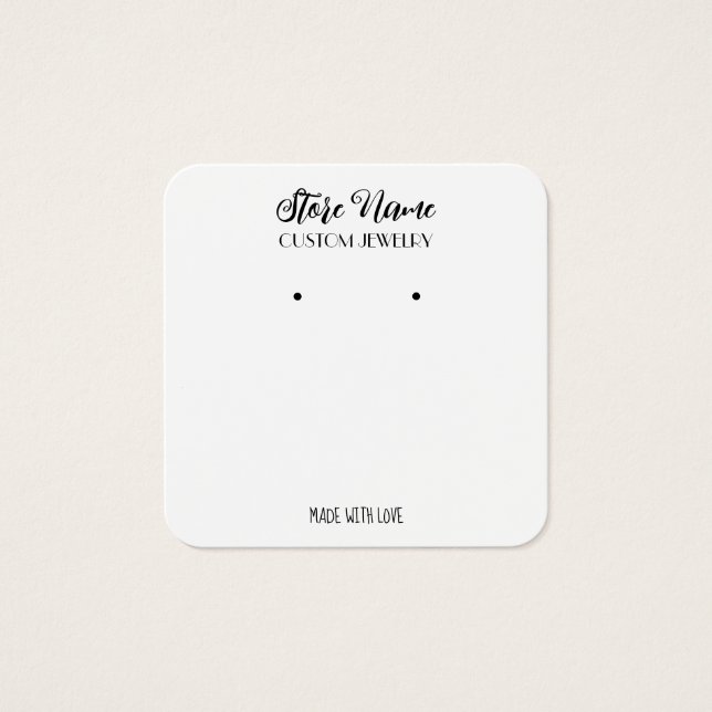 Cartão de Perfil de Brinco Feito à Mão Elegante (Frente)