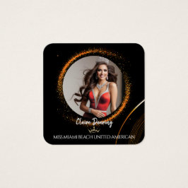 Cartão de Perfil de Foto com Código QR Sunset Dust