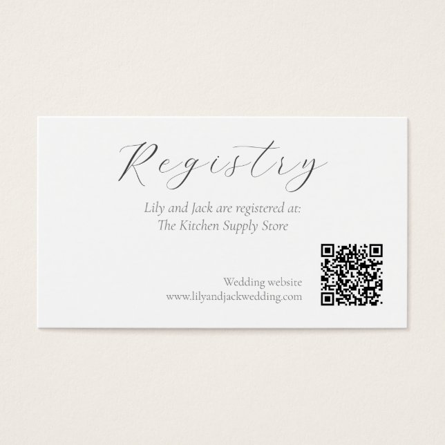 Cartão de Perfil de Registro de Casamento com Letr (Frente)