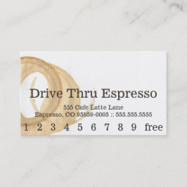 Cartão de perfuração da mancha do café da pia