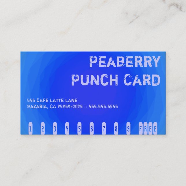 Cartão de perfuração louco do Vortex do café do (Frente)