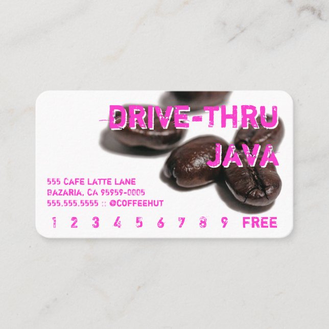 Cartão de perfurador arredondado néon da bebida (Frente)