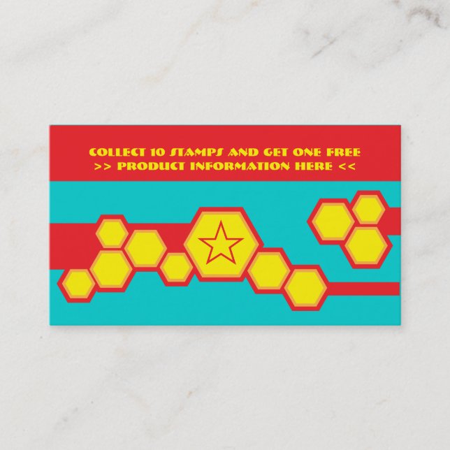 cartão de perfurador retro do favo de mel (Frente)