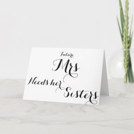 Cartão de pergunta da Bridesmaid